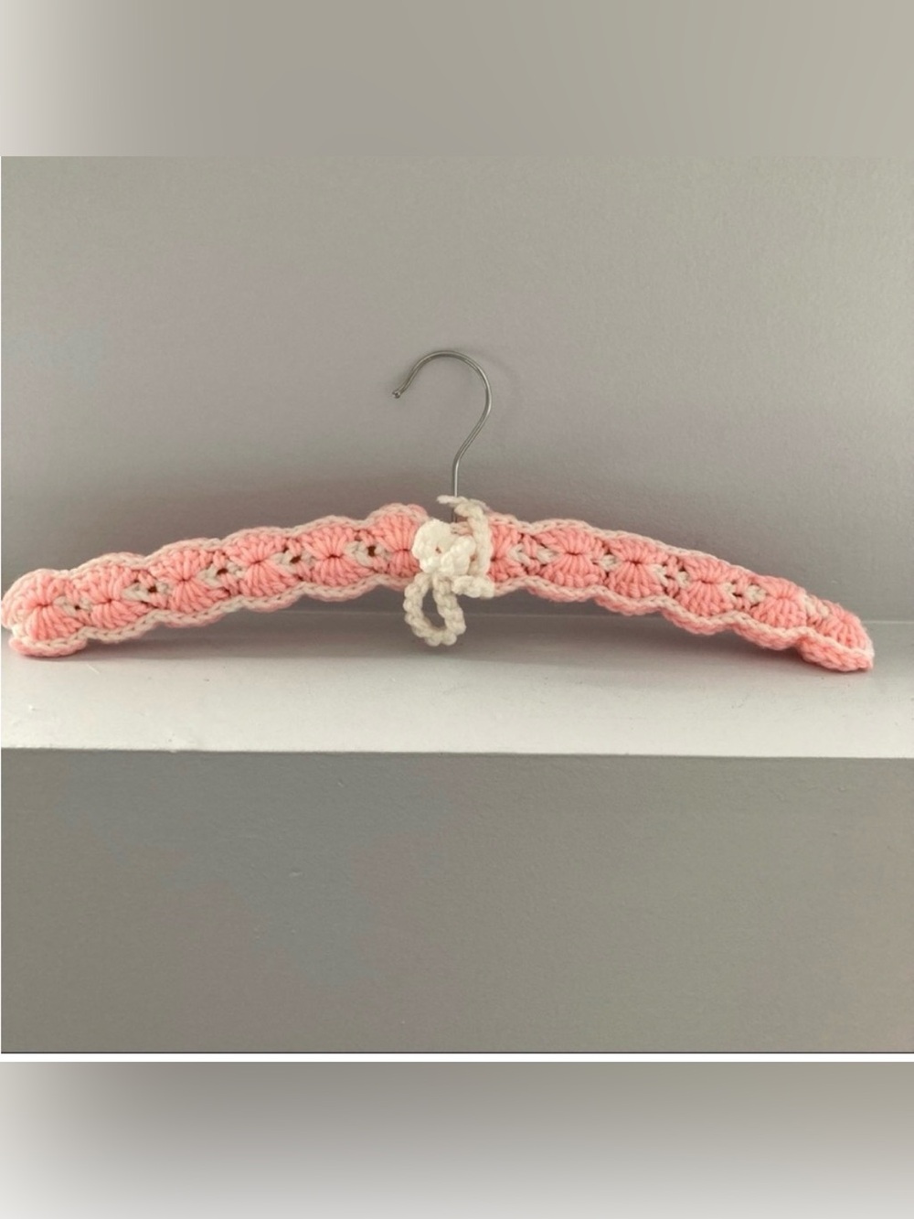 Handmade Crochet Hanger Pink & White